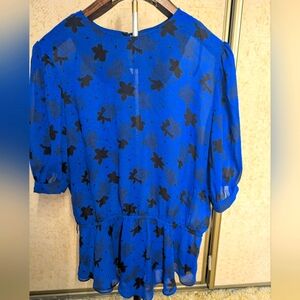 Blue Floral Women's Top